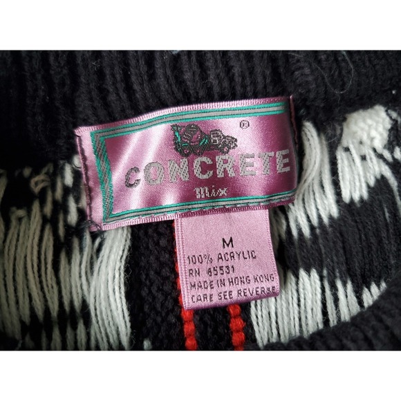 Vintage Concrete Mix Men's Sweater 90s Medium Like Cosby Show Geometric - Picture 2 of 7